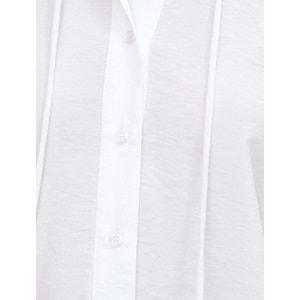 Uzun Kollu Gömlek Düğmeli Yakası Bağlama Detaylı - KOTON - 4WAK60312UW - KIRIK BEYAZ - 38