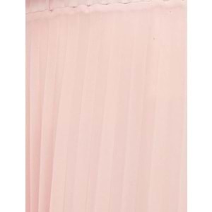 Pileli Midi Etek Şifon Asimetrik Kesim Astarlı - KOTON - 4WAK70151UW - PEMBE - 48