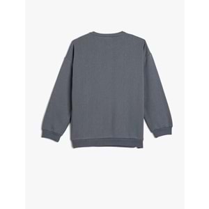 Kız Çocuk Sweatshirt Uzun Kollu Bisiklet Yaka Doğa Baskılı - KOTON - 4WKG10201AK - MAVİ - 5-6 YAŞ
