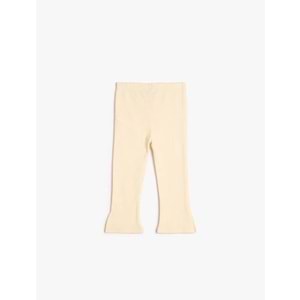 Kız Bebek İspanyol Paça Basic Tayt Kaşkorse Beli Lastikli Pamuklu - KOTON - 4WMG40037AK - BEJ - 12-18 AY
