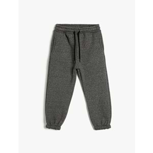 Erkek Çocuk Basic Jogger Eşofman Altı Beli Bağlamalı Cepli Şardonlu - KOTON - 4WKB40036TK - GRİ - 5-6 YAŞ