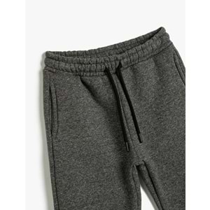 Erkek Çocuk Basic Jogger Eşofman Altı Beli Bağlamalı Cepli Şardonlu - KOTON - 4WKB40036TK - GRİ - 5-6 YAŞ