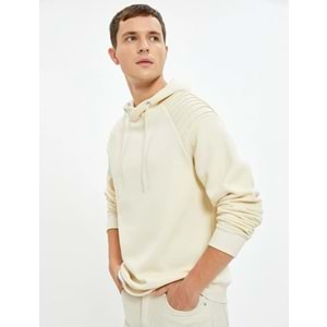 Şal Yaka Basic Sweatshirt Kat Detaylı Uzun Kollu