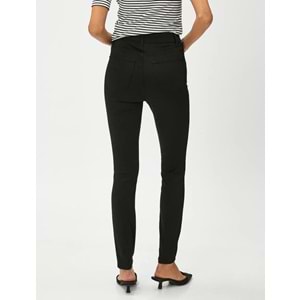 Yüksek Bel Kot Pantolon Dar Paça - KOTON - 4WAL40002MW - SİYAH - 34