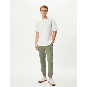 Jogger Pantolon Kargo Cepli Beli Bağcıklı - KOTON - 4SAM40005HW - HAKİ - 40