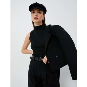 Triko Atlet Yarım Balıkçı Yaka - KOTON - 4WAK30014HT - SİYAH - S