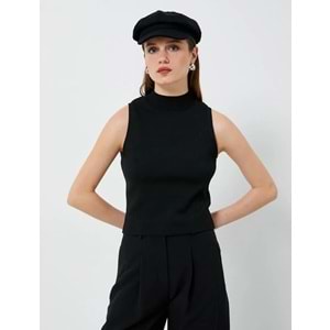 Triko Atlet Yarım Balıkçı Yaka - KOTON - 4WAK30014HT - SİYAH - S