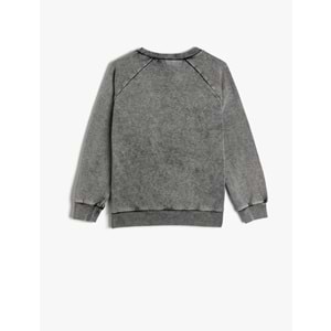 Erkek Çocuk Sweatshirt Uzun Kollu Bisiklet Yaka Slogan Baskılı Pamuklu - KOTON - 4SKB10277TK - ANTRASİT - 4-5 YAŞ