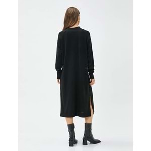 Midi Triko Elbise Dik Yaka - KOTON - 4WAK80001HT - SİYAH - M