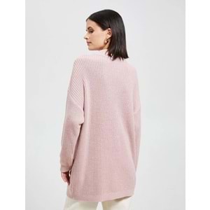 Oversize Yarım Balıkçı Yaka Kazak - KOTON - 4WAK90018HT - PUDRA - XS