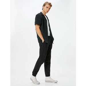 Jogger Pantolon Beli Bağcıklı Rahat Kesim Cepli - KOTON - 4SAM40013HW - SİYAH - 42