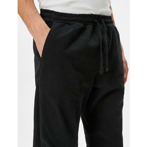 Jogger Pantolon Beli Bağcıklı Rahat Kesim Cepli - KOTON - 4SAM40013HW - SİYAH - 42