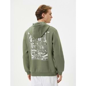 Erkek Giyim Sweatshirt - KOTON - 4WAM70255MK - HAKİ - XL