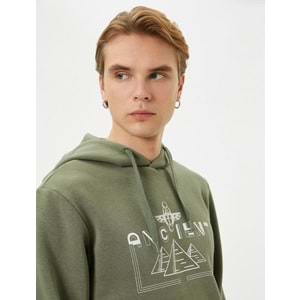 Erkek Giyim Sweatshirt - KOTON - 4WAM70255MK - HAKİ - XL