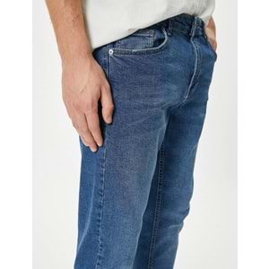 Slim Fit Kot Pantolon - Brad Jean - KOTON - 4SAM40009ND - ORTA İNDİGO - 31/32