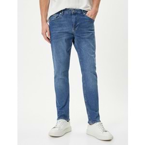 Slim Fit Kot Pantolon - Brad Jean - KOTON - 4SAM40009ND - ORTA İNDİGO - 31/32