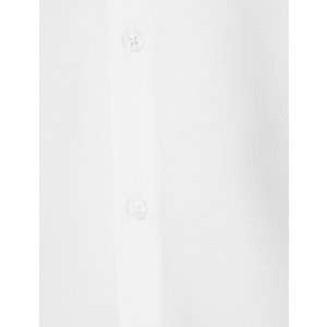 Slim Fit Gömlek Yarım İtalyan Yaka Düğmeli Dokulu - KOTON - 4SAM60015HW - BEYAZ - XXL