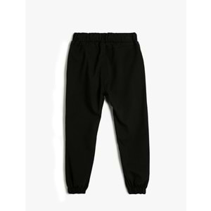Erkek Çocuk Kargo Jogger Pantolon Cepli Beli Bağlamalı - KOTON - 4SKB40007TW - SİYAH - 4-5 YAŞ