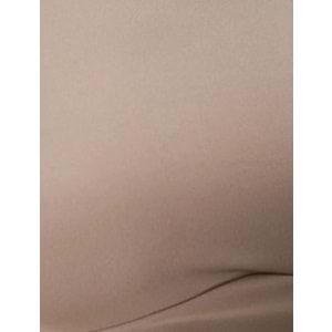 Spor Crop Tişört Kısa Kollu Bisiklet Yaka Asimetrik Kesim Slim Fit - KOTON - 4SAK10175NK - VİZON - XL