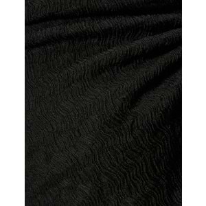 Crop Polo Yaka Tişört Önden Büzgülü Bağlamalı Dokulu - KOTON - 4SAL10129IK - SİYAH - M