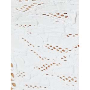 File Detaylı Crop Tişört Dokulu Kısa Kollu Bisiklet Yaka - KOTON - 4SAL10514IK - EKRU - XS-S