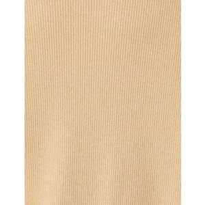 Fitilli Tişört Dokulu Bisiklet Yaka Kısa Kollu Pamuklu - KOTON - 4SAM10272HK - BEJ - L