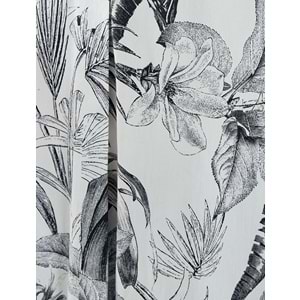 V Yaka Tunik Uzun Kollu Egzotik Desenli - KOTON - 4SAK60214UW - Siyah Desenli - 38