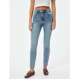 Dar Paça Yüksek Bel Esnek Kot Pantolon - Carmen Skinny Jeans 4sal40135md