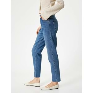 Yüksek Bel Kot Pantolon Yüksek Bel Hafif Dar Paça - Mom Slim Jean 4sal40306md