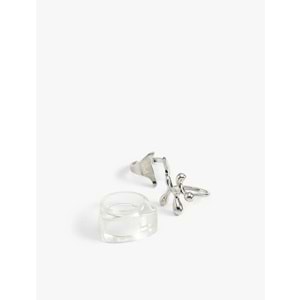 Kadın Yüzük Seti Soyut 3'lü - KOTON - 4SAK70128AA - GÜMÜŞ - S