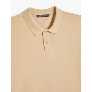 Polo Yaka Tişört Slim Fit Düğmeli Kısa Kollu - KOTON - 4SAM10113MK - YEŞİL - XL