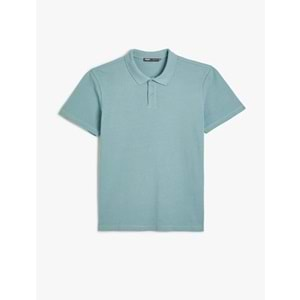 Polo Yaka Tişört Slim Fit Düğmeli Kısa Kollu 4SAM10113MK