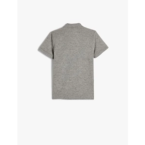 Erkek Çocuk Polo Yaka Tişört Kısa Kollu Düğmeli İşleme Detaylı - KOTON - 4SKB10009TK - 9-10 YAŞ