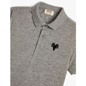 Erkek Çocuk Polo Yaka Tişört Kısa Kollu Düğmeli İşleme Detaylı - KOTON - 4SKB10009TK - 9-10 YAŞ