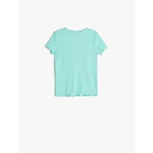 Kız Bebek Tişört Ribanalı İşleme Detaylı Pamuklu - KOTON - 4SMG10072AK - YEŞİL - 4-5 YAŞ