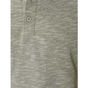Polo Yaka Tişört Düğme Detaylı Kısa Kollu Kırçıllı - KOTON - 4SAM10096MK - HAKİ - XXL