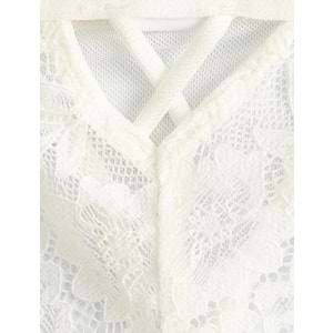 Dantelli Tül String Külot - KOTON - 4SLK30091MK - BEYAZ - S