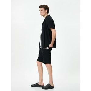 Kot Şort Bermuda Slim Fit Düğmeli Cepli - KOTON - 4SAM40105ND - SİYAH - 29