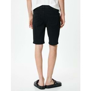 Kot Şort Bermuda Slim Fit Düğmeli Cepli - KOTON - 4SAM40105ND - SİYAH - 29