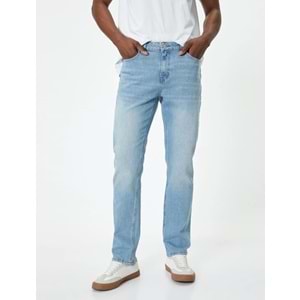 Slim Fit Kot Pantolon - Brad Jean - KOTON - 4SAM40107ND - AÇIK İNDİGO - 34/30