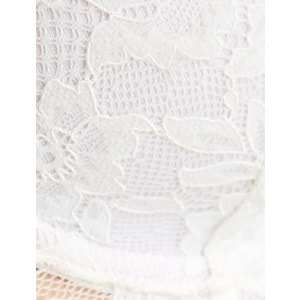 Dantelli Korse Bralet Balenli Dolgulu Kaplı Push Up Bridal - KOTON - 4SLK10027MK - BEYAZ - 85B
