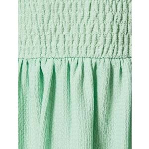 Elbise Gipe Detaylı Kısa Kollu Katlı Kare Yaka - KOTON - 4SAK80382EK - YEŞİL - S