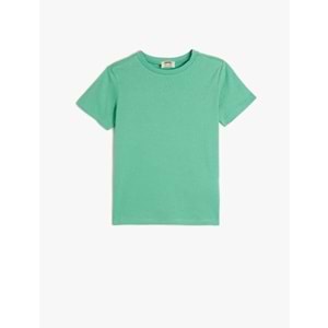 Erkek Çocuk Basic Tişört Kısa Kollu Bisiklet Yaka Pamuklu - KOTON - 4SKB10093TK - YEŞİL - 5-6 YAŞ
