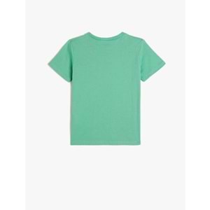 Erkek Çocuk Basic Tişört Kısa Kollu Bisiklet Yaka Pamuklu - KOTON - 4SKB10093TK - YEŞİL - 5-6 YAŞ