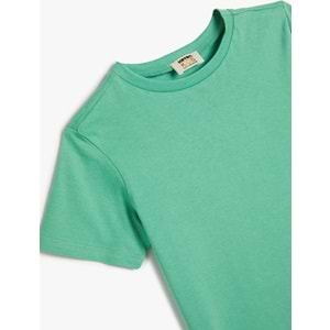 Erkek Çocuk Basic Tişört Kısa Kollu Bisiklet Yaka Pamuklu - KOTON - 4SKB10093TK - YEŞİL - 5-6 YAŞ