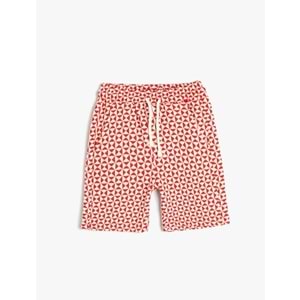 Erkek Çocuk Giyim Şort - KOTON - 4SKB40248TK - EKRU DESENLİ - 4-5 YAŞ