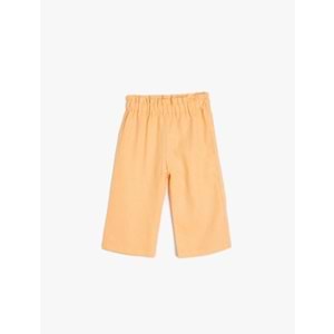 Kız Bebek Bol Paça Pantolon Beli Lastikli Dokulu - KOTON - 4SMG40011AW - TURUNCU - 4-5 YAŞ