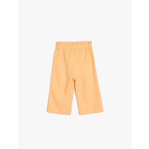 Kız Bebek Bol Paça Pantolon Beli Lastikli Dokulu - KOTON - 4SMG40011AW - TURUNCU - 4-5 YAŞ