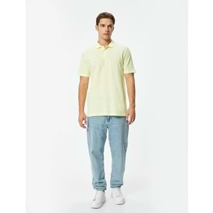 Slim Fit Tişört Polo Yaka Kısa Kollu Pamuklu - KOTON - 4SAM10278MK - SARI - XL