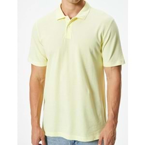 Slim Fit Tişört Polo Yaka Kısa Kollu Pamuklu - KOTON - 4SAM10278MK - SARI - XL
